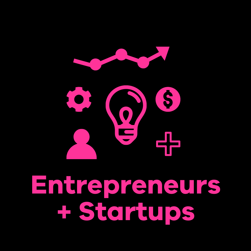 entrepreneurs and startups - black + pink 