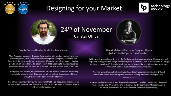 Meetup - Brisbane UI/UX Designers Club - Designing for your market